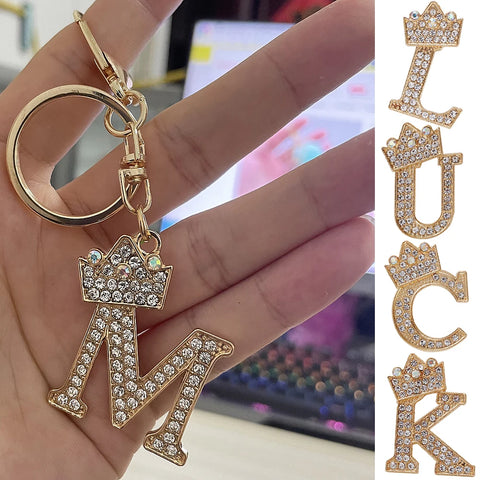Gorgeous Crystal Diamond Alphabet Letter Keychain