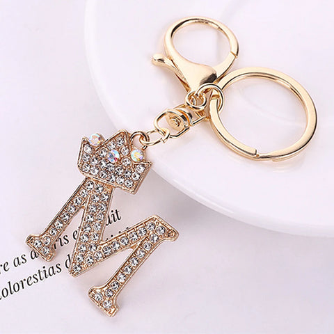 Gorgeous Crystal Diamond Alphabet Letter Keychain