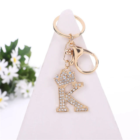 Gorgeous Crystal Diamond Alphabet Letter Keychain