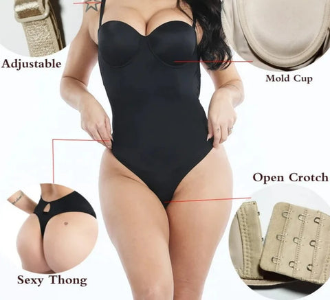 Enhance Your Silhouette with Our Women's Bodysuit Body Shaper, Backless