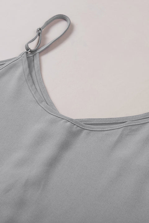 Apricot Spaghetti Strap Buttoned Tank Top
