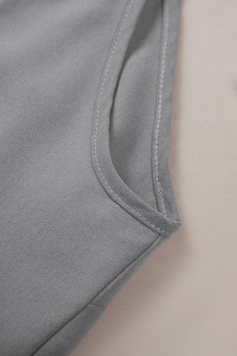 Apricot Spaghetti Strap Buttoned Tank Top
