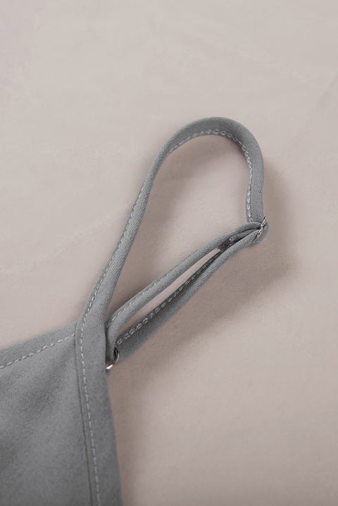 Apricot Spaghetti Strap Buttoned Tank Top