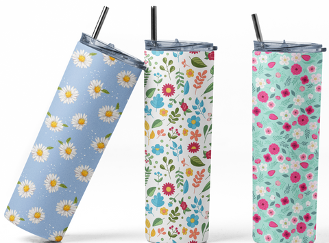 Sip in style with the Floral Delight Stainless Steel Tumbler with Lid and Straw Vacuum Sealed Double Wall Insulated Travel Cup for Hot and Cold Drinks
