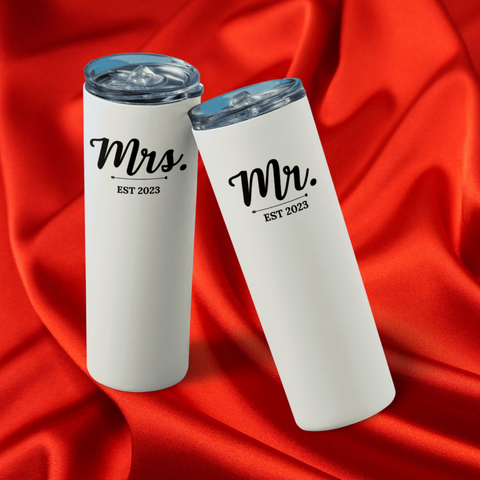 Set of 2 Mrs. |Mr. or Groom | Bride Tumblers gift for Engagement wedding for couples wife husband, newly weds Gift For Him, Gift For Her