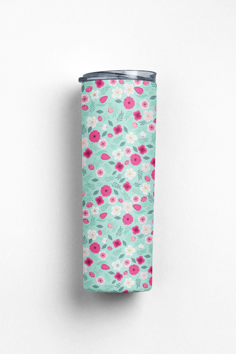 Sip in style with the Floral Delight Stainless Steel Tumbler with Lid and Straw Vacuum Sealed Double Wall Insulated Travel Cup for Hot and Cold Drinks