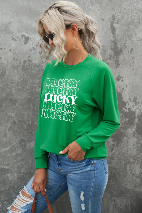 Heart Shape Print Long Sleeve Pullover Sweatshirt