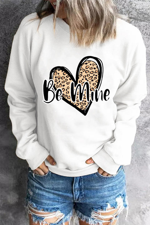 Valentine Letter Heart Shaped Drop Shoulder Graphic Sweatshirt
