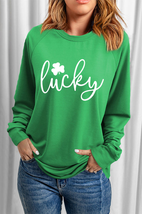 Heart Shape Print Long Sleeve Pullover Sweatshirt