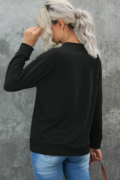 Heart Shape Print Long Sleeve Pullover Sweatshirt