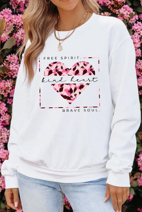 Valentine Letter Heart Shaped Drop Shoulder Graphic Sweatshirt