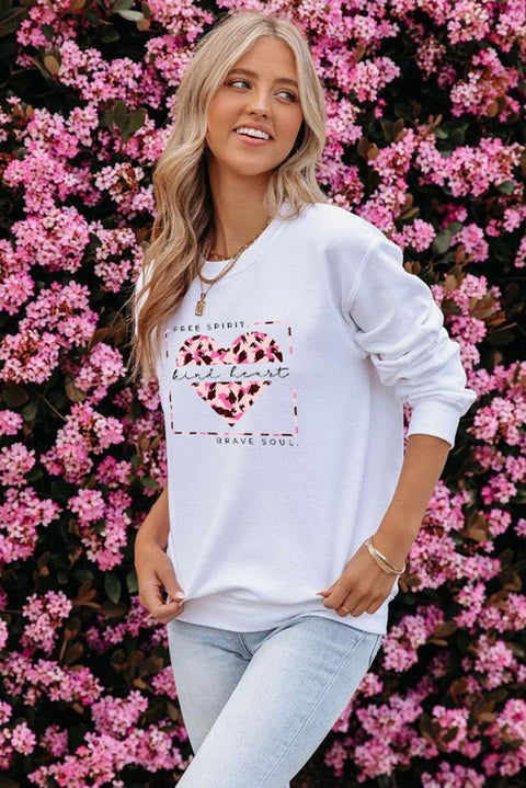 Valentine Letter Heart Shaped Drop Shoulder Graphic Sweatshirt