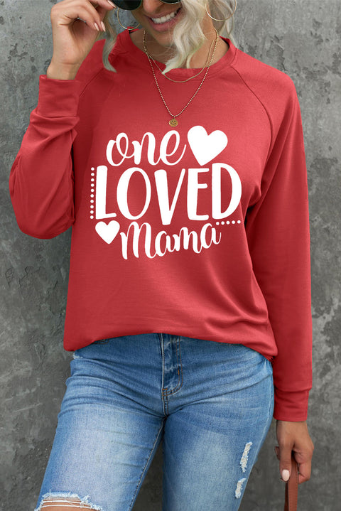 Heart Shape Print Long Sleeve Pullover Sweatshirt