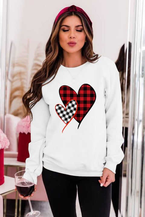 Valentine Letter Heart Shaped Drop Shoulder Graphic Sweatshirt