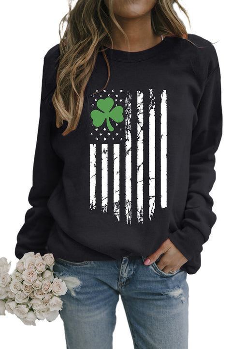 Heart Shape Print Long Sleeve Pullover Sweatshirt