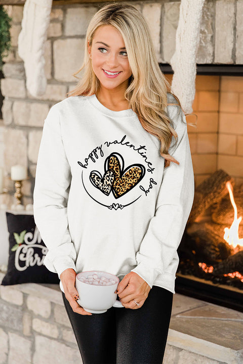 Valentine Letter Heart Shaped Drop Shoulder Graphic Sweatshirt