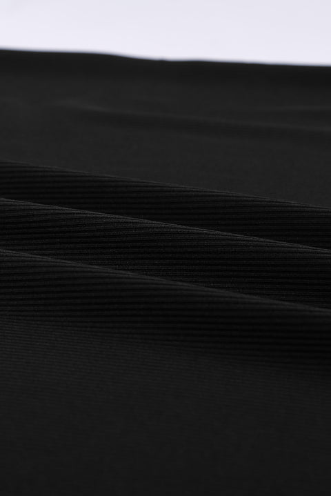 Sleeveless Buttons Ribbed Knit Bodycon Midi Dress