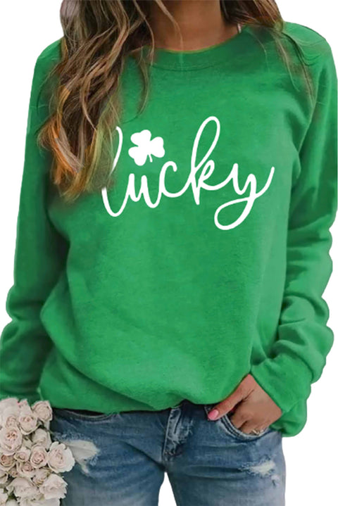 Heart Shape Print Long Sleeve Pullover Sweatshirt