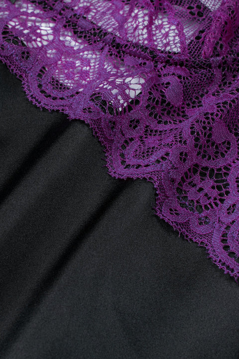 Lace Spice Satin Babydoll with Slit