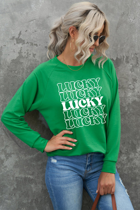 Heart Shape Print Long Sleeve Pullover Sweatshirt