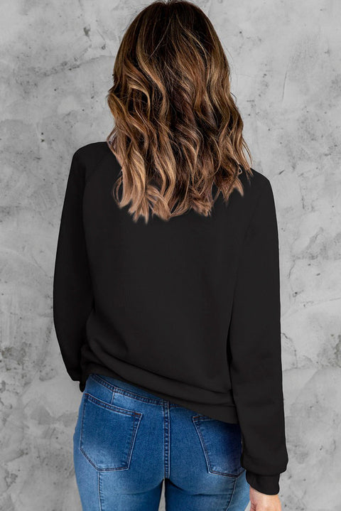 Heart Shape Print Long Sleeve Pullover Sweatshirt