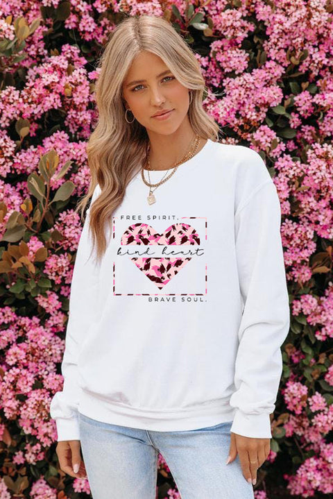 Valentine Letter Heart Shaped Drop Shoulder Graphic Sweatshirt