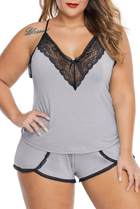 Plus Size Pajamas Cami Shorts Set