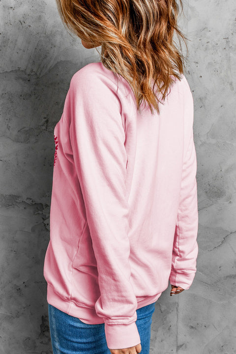 Valentine Letter Heart Shaped Drop Shoulder Graphic Sweatshirt