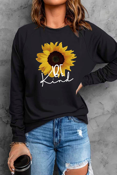 Heart Shape Print Long Sleeve Pullover Sweatshirt
