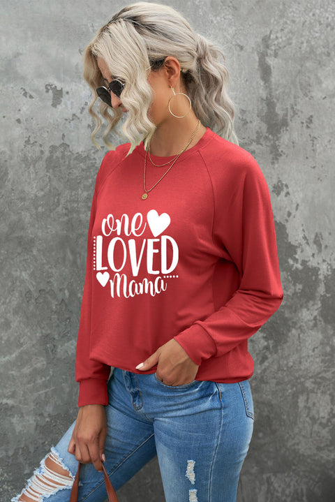 Heart Shape Print Long Sleeve Pullover Sweatshirt