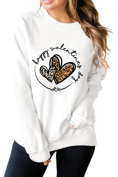 Valentine Letter Heart Shaped Drop Shoulder Graphic Sweatshirt