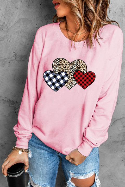 Valentine Letter Heart Shaped Drop Shoulder Graphic Sweatshirt