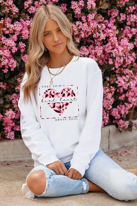 Valentine Letter Heart Shaped Drop Shoulder Graphic Sweatshirt