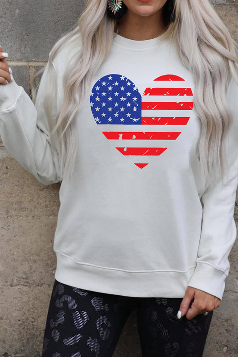 Valentine Letter Heart Shaped Drop Shoulder Graphic Sweatshirt