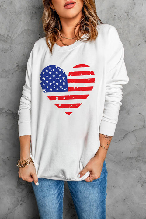 Valentine Letter Heart Shaped Drop Shoulder Graphic Sweatshirt