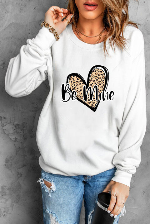 Valentine Letter Heart Shaped Drop Shoulder Graphic Sweatshirt