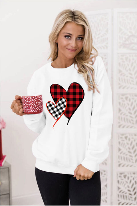 Valentine Letter Heart Shaped Drop Shoulder Graphic Sweatshirt