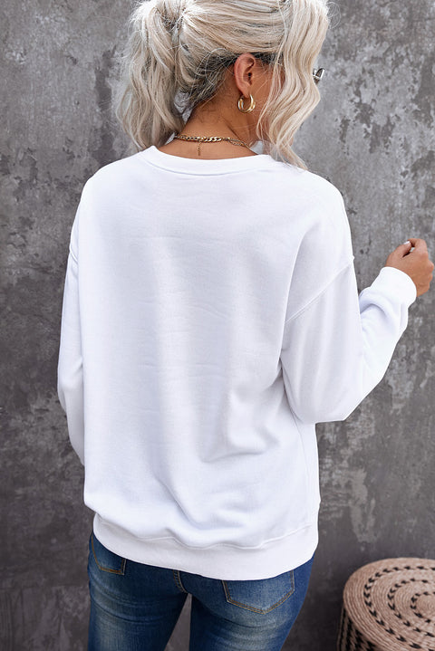 Valentine Letter Heart Shaped Drop Shoulder Graphic Sweatshirt