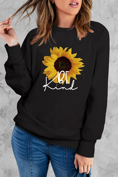 Heart Shape Print Long Sleeve Pullover Sweatshirt