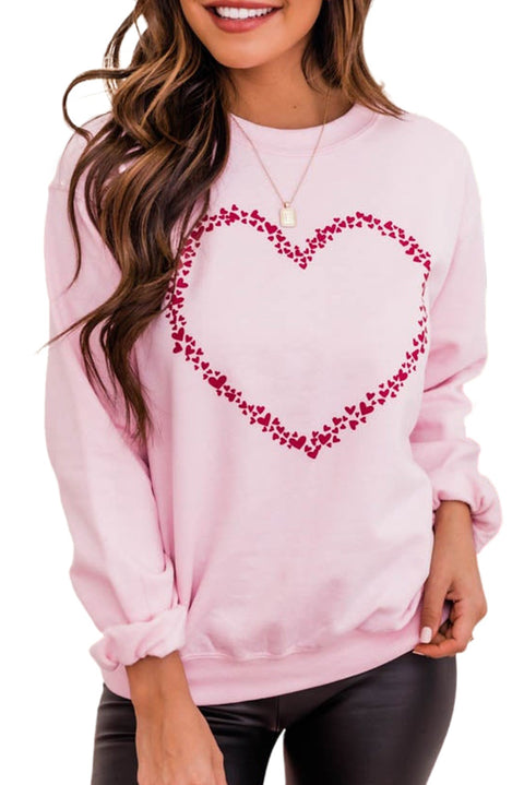 Valentine Letter Heart Shaped Drop Shoulder Graphic Sweatshirt