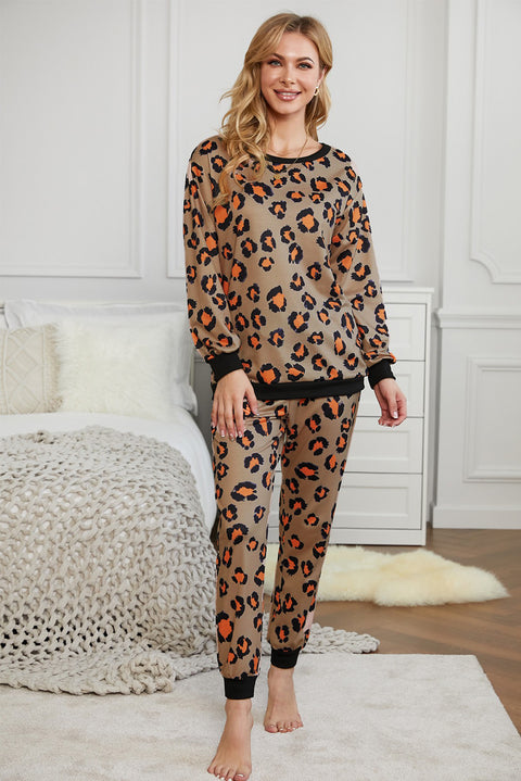 Print Long Sleeve Joggers Loungewear Set