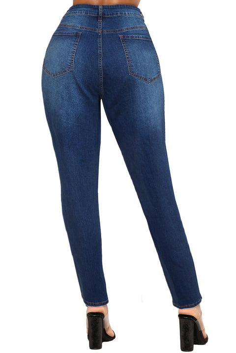 Light Blue Denim Distressed Skinny Jeans