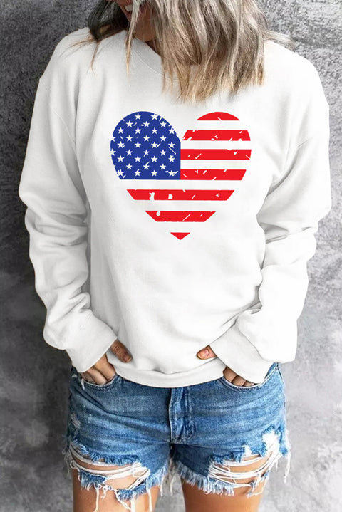 Valentine Letter Heart Shaped Drop Shoulder Graphic Sweatshirt
