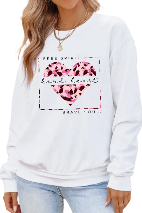 Valentine Letter Heart Shaped Drop Shoulder Graphic Sweatshirt