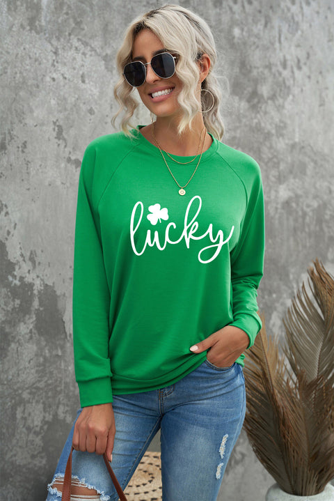 Heart Shape Print Long Sleeve Pullover Sweatshirt