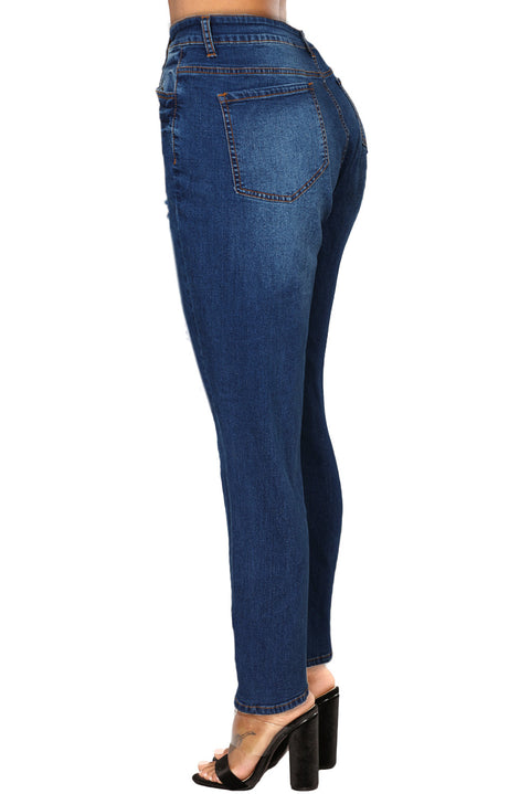 Light Blue Denim Distressed Skinny Jeans