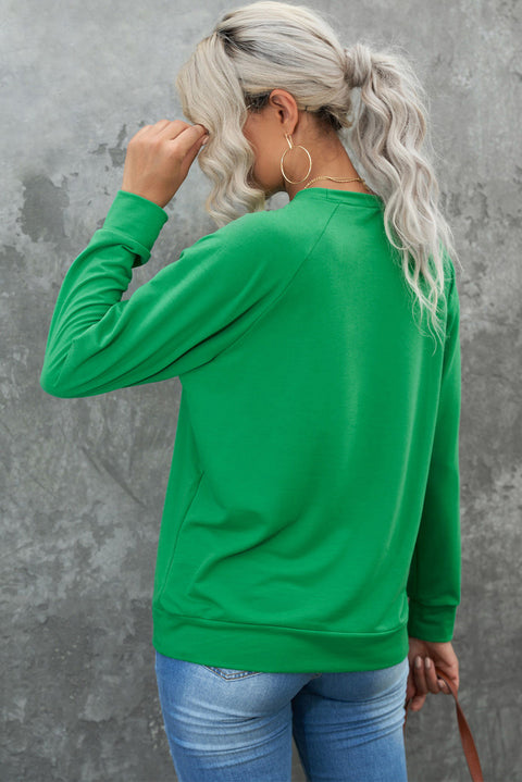 Heart Shape Print Long Sleeve Pullover Sweatshirt