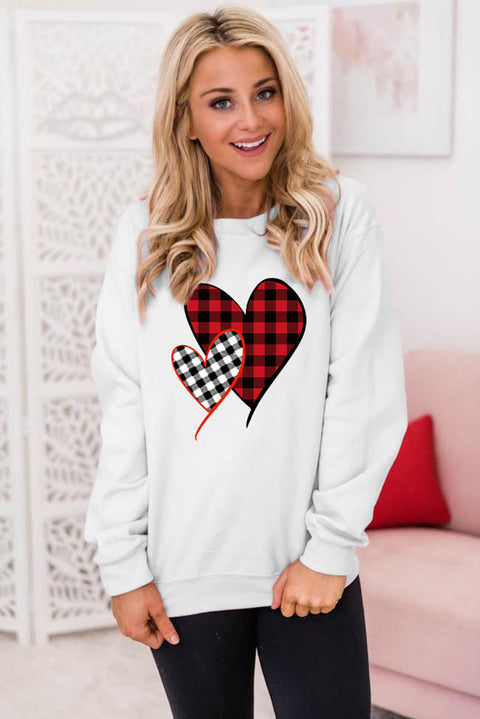Valentine Letter Heart Shaped Drop Shoulder Graphic Sweatshirt
