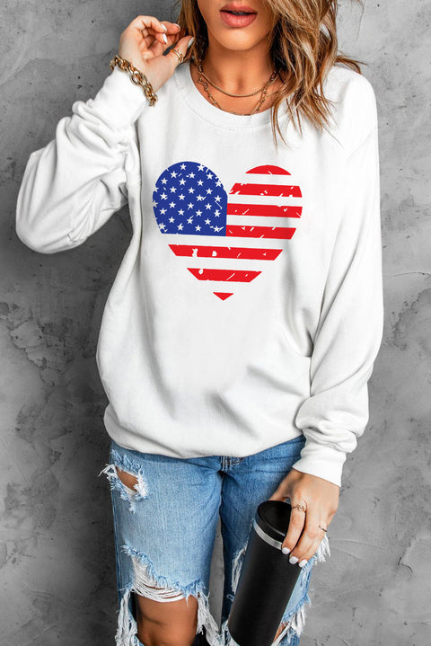 Valentine Letter Heart Shaped Drop Shoulder Graphic Sweatshirt
