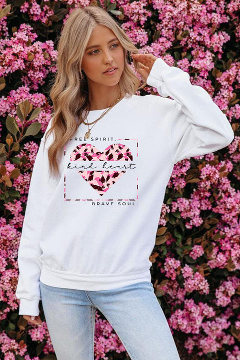 Valentine Letter Heart Shaped Drop Shoulder Graphic Sweatshirt